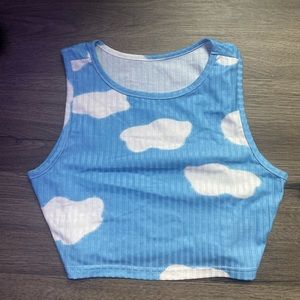 cloudy blue shirt